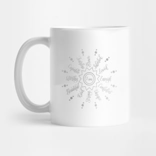 I am Positive Self Love Affirmations in Silver Gradient Mug